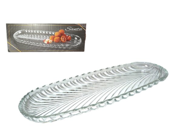 Travessa De Vidro Oval 33x12cm
